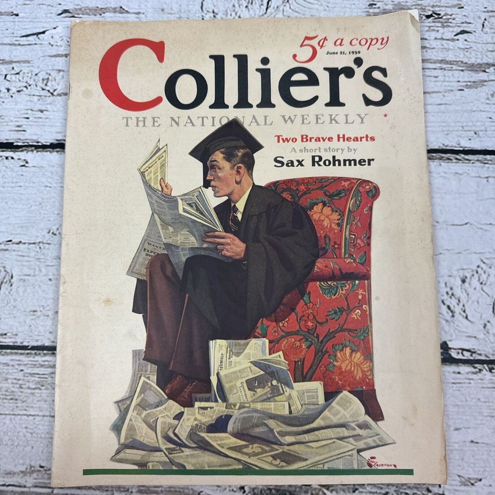 Colliers The National Weekly June 11 1930 Vintage Magazine Sax Rohmer
